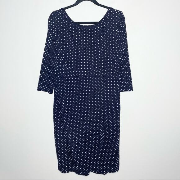 ISABELLA OLIVER Navy White Polka Dot Ivybridge Pleated Maternity Dress Sz 5 (12) - Picture 3 of 5